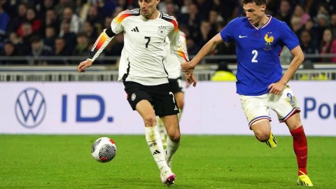 友谊赛法国0-2德国，维尔茨7秒闪击哈弗茨破门